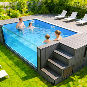 Luxury Fiberglass Custom Size Waterproof UV Resistant Ready to Use Rooftop Swimming Pool container pool - Product Image 1