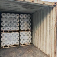 Vente en gros de grosses presses à ensilage rondes pellicule de filet biodégradable plastique PE-HD paille de foin d'occasion blanche enveloppe de filet de balle de 67 pouces
