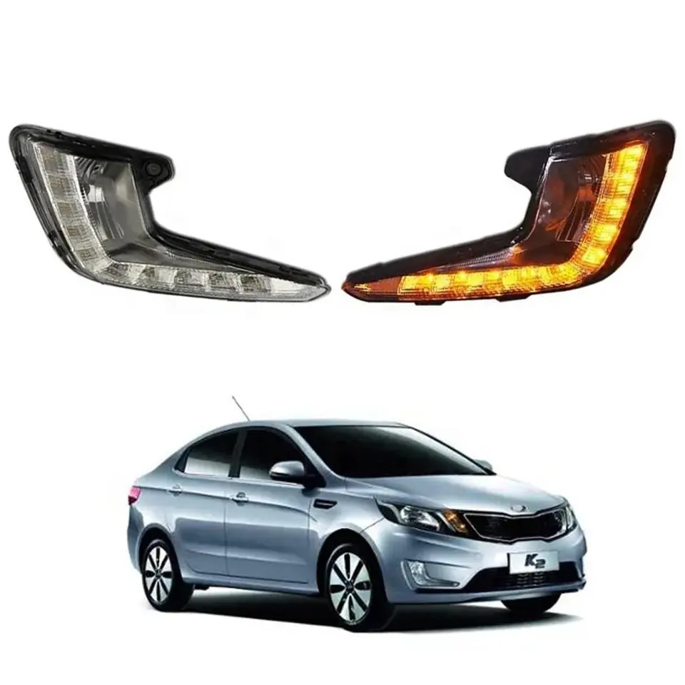 LED בשעות היום ריצת אור יום DRL אורות ערפל מנורת עבור קאיה ריו K2 2011 2012 2013 2014