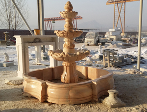 Large outdoor garten dekoration <span class=keywords><strong>4</strong></span> tier stein wasser brunnen - Product Image 3
