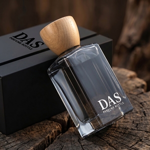 Collection de verrerie de qualité industrielle en gros, flacon de parfum carré de 50 ml avec bouchon en bois pour les propriétaires de marques professionnelles - Product Image 5