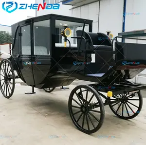 Black Electric Horse Carriage Pangeran William pernikahan kereta kuda grosir Victoria jalan-jalan kereta untuk dijual