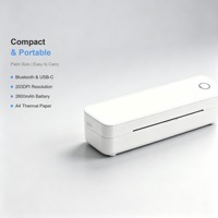 便携式 A4 热敏打印机 203DPI 2600mAh 移动文档打印机，适用于 Word Excel PDF 纹身转印