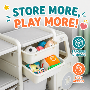 Armadio Organizzatore per Giocattoli dei Bambini con Ampia Capacità, Cassetti Multipli, Espositore per Libri Pieghevole, Facile Classificazione, Organizzatore <span class=keywords><strong>Montessori</strong></span> per la Stanza - Product Image 5