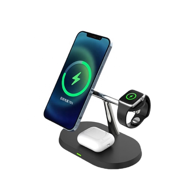 3 in 1 Wireless Charger for Phone Smart Watch Earphone  Portable Charging Station 15W Fast Charge for iphone 15