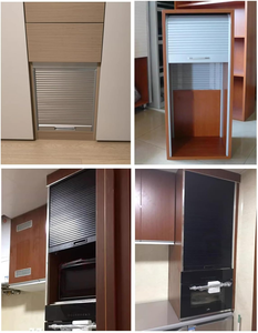 Kit de porte tambour en PVC pour armoire, largeur <span class=keywords><strong>400</strong></span>, 500, 600 mm, panneau de placard en plastique, porte de cuisine, vente en gros - Product Image 3