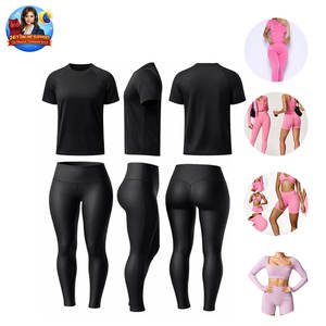 Set Sportivo da Yoga di Alta Qualità con Logo Personalizzato Completo da <span class=keywords><strong>Palestra</strong></span> Due Pezzi Taglie Forti Abbigliamento Sportivo <span class=keywords><strong>Crop</strong></span> <span class=keywords><strong>Top</strong></span> e Legging da Allenamento per <span class=keywords><strong>Donna</strong></span> - Product Image 1
