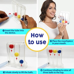 Dispositif d'exercice de respiration médicale Shawphy pour spiromètre incitatif des poumons capacité améliorée 1200cc/sec réadaptation de la santé à domicile - Product Image 5