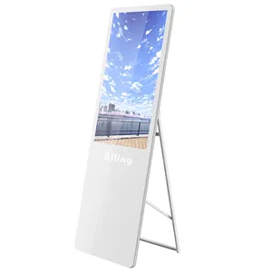 Señalización Digital portátil y plegable, pantalla de publicidad LCD móvil independiente/de red para tienda/Mostrar ventana