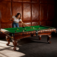 Klassischer Massivholz-Billardtisch mit Steinmarmorplatten Hochwertig 7ft 8ft 9ft für Heim-Snooker & Billard-Sport