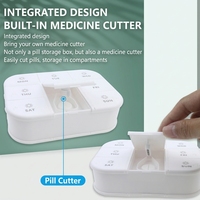 Boîte à pilules tactile 3D avec design en braille pour le rangement des pilules, organisateur de médicaments hebdomadaire et quotidien pour 7 jours avec coupe-pilules intégré