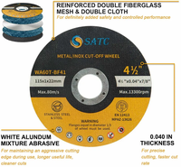 En stock 600 pièces Disque de coupe ultra-mince 4,5" x 0,040" x 7/8" pour meuleuse d'angle, pour métal et acier inoxydable
