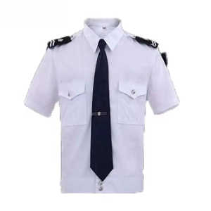 Uniforme Profesional de Guardia de Seguridad para Hombre, Camisa Blanca de Manga Larga de Poliéster y Algodón con Corbata y Pantalones Azul Oscuro, Tallas Estándar - Product Image 4