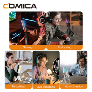 ไมโครโฟน COMICA EJoy Uni S Type C RGB แบบคาร์ดิออยด์ คอนเดนเซอร์ USB ตัดเสียงรบกวน พกพาสะดวก ความละเอียด 24 บิต 48kHz ช่องต่อ 3.5 มม. สำหรับมอนิเตอร์แบบมีสาย - Product Image 6