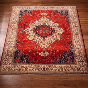 Tapis persan traditionnel de Tabriz, fait main, en laine/soie, écologique, à poils moyens, à nœuds fins - Product Image 1