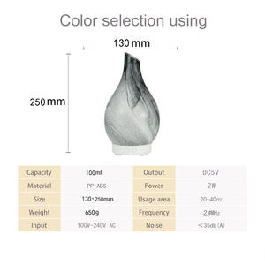 Diffuseur d'huiles essentielles en verre de 100 ml, humidificateur ultrasonique avec lumière LED pour l'aromathérapie à domicile - Product Image 3