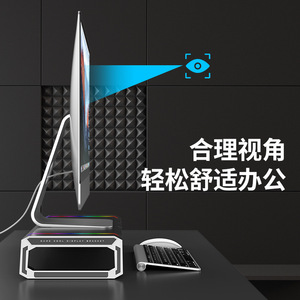 ขาตั้งจอ T1 พร้อมฮับ USB และไฟ RGB สำหรับจัดระเบียบเดสก์ท็อปและปรับความสูงได้ - Product Image 3