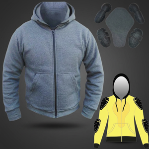 Premium Armored Fleece Winter Motorcycle <b>Hoodie</b> with Zip-Up Hooded Design Protective Textile <b>for</b> Men's Comfortable Daily Riding - Product Image 3