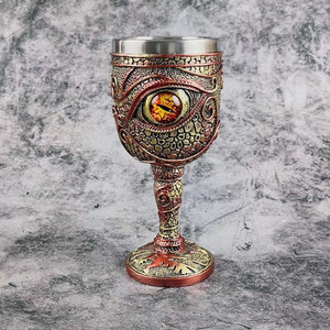 Copa de bronce antiguo europeo de Metal, Copas de ojo de <span class=keywords><strong>diablo</strong></span> de serpiente de Halloween, cáliz, decoración de Ojos de dragón, artesanías, copa de <span class=keywords><strong>vino</strong></span> tinto de resina - Product Image 4