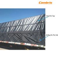 Lona de paracaídas negra de 3 piezas para plataforma plana - Vinilo de 14 oz en la parte superior y 6' de caída con pieza final de 20' x 20' y pieza central de 20' x 18'
