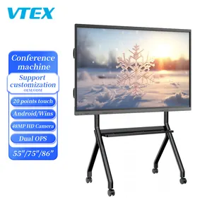 Hệ thống Android 59 inch màn hình sàn hội nghị Máy quảng cáo 59 inch quảng cáo kiosk tùy chọn Android và Intel Ops