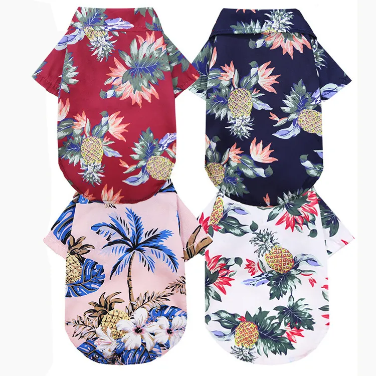 Summer Hot Sell Fashion Soft Cooling Multi-size Pet Puppy Dog Skirt Thin Cat Hawaiian Shirts