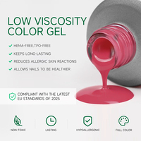 2025 Estándar DE LA UE Hema & Tpo Proveedores profesionales de uñas Muestra gratis UV Gel Esmalte de uñas Gel de color de alta calidad 15ml para salón