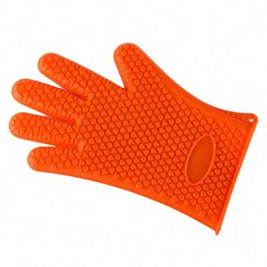 Heat Resistant Gloves BBQ Kitchen <b>Silicone</b> Oven Mitts <b>Waterproof</b> Non-Slip Potholder for Barbecue Cooking - Product Image 1