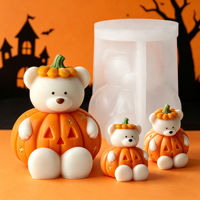 Offre Spéciale – Moule en Silicone 3D Souple Qualité Alimentaire pour Gâteau Citrouille Ours, Idéal pour Chocolat et Bougies DIY, Décoration de Fête d'Halloween