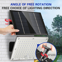 Nouveau panneau solaire mono ABS, étanche, projecteur LED extérieur pour jardin avec capteur de mouvement PIR