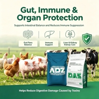 OUDUJIE Additif Alimentaire Liant et Degradeur de Mycotoxines Détoxifie, Protège le Foie, Régule l'Appareil Intestinal pour Porcs, Poules Pondesuses et Éleveurs