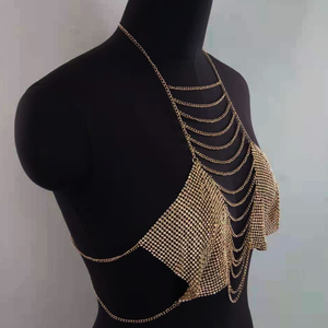 Hot Selling Fashion <strong>Gold</strong> Body <strong>Chain</strong> Ladies Nightclub Party Beach Bikini Luxury Sexy Rhinestone <strong>Top</strong> Women Tassel Body <strong>Chain</strong> - Product Image 2