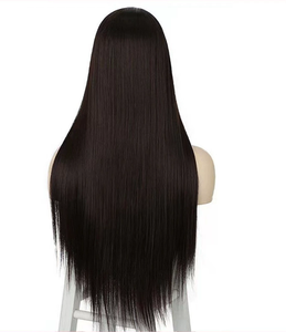 Perruque de mode transfrontalière nouvelle génération, style européen et américain, <span class=keywords><strong>cheveux</strong></span> raides <span class=keywords><strong>mi</strong></span>-longs, très prisée en Afrique, avec petite dentelle frontale transparente - Product Image 2