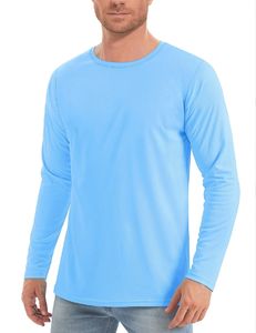 <span class=keywords><strong>2024</strong></span> hombres de manga larga de secado rápido deportes correr cuello redondo pulóver Color sólido transpirable protección UV <span class=keywords><strong>camiseta</strong></span> - Product Image 5