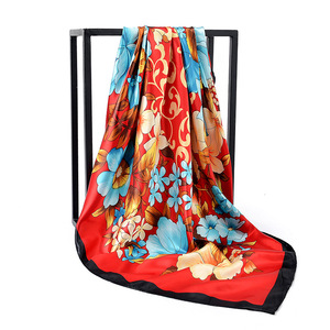2022 nuova sciarpa stampata più venduta sciarpa classica con stampa peonia con decorazione 90*90cm sciarpe di raso quadrato <span class=keywords><strong>da</strong></span> <span class=keywords><strong>donna</strong></span> - Product Image 2