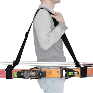 WenHao Sangles de transport de bâtons de <span class=keywords><strong>ski</strong></span> en nylon avec logo personnalisé Sangle d'épaule réglable Support rembourré double face pour côté adhésif - Product Image 1