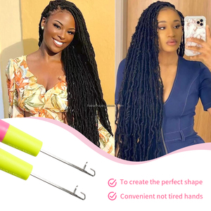 Ganchos de Crochet con Mango de Plástico para Extensiones de Cabello, Venta al Por Mayor de Fábrica, Herramientas de Peluquería DIY - Product Image 3