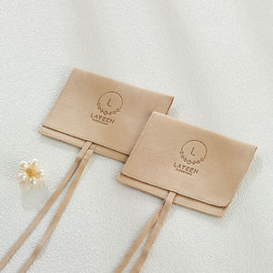 Factory Direct Sales Elegant 8*10cm Velvet Microfiber Suede Jewelry Bag Bow <b>Tie</b> Envelope Flap for Valuable Pieces - Product Image 3