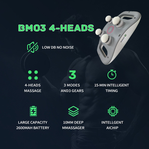 Productos de muestra gratis Máquina de masajeador eléctrico de 4 cabezales Pistola de masaje de mano de alta potencia para masajeador de cintura de soporte de espalda corporal - Product Image 4