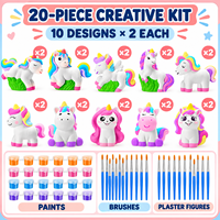 Kit de peinture au plâtre DIY OEM ODM sur le thème de la licorne, ensemble d'artisanat pour enfants avec des peintures vibrantes et des pinceaux