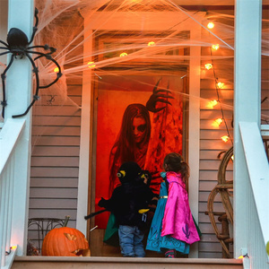 Joyeux Halloween décoration horreur <span class=keywords><strong>film</strong></span> décorations bannière toile de fond PE porte couverture pour <span class=keywords><strong>la</strong></span> fête des enfants - Product Image 3