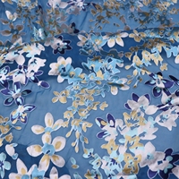 Penjualan Panas Kain Opal Sutra Biru Elegan Ramah Lingkungan dengan Motif Bunga yang Menarik untuk Pria Wanita Rok Kemeja Celana Pakaian