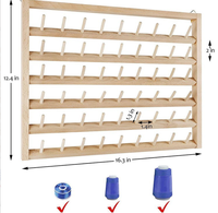 Support mural pliable en bois de pin pour bobines, rangement pour fils à coudre, fils cirés et canettes, support en bois pour fils.