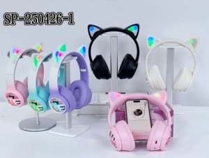 Casque sans fil avec lumière LED, oreilles <span class=keywords><strong>de</strong></span> <span class=keywords><strong>chat</strong></span> mignonnes, SP-250426-1, vente <span class=keywords><strong>chaude</strong></span>, écouteurs sans fil, prise en charge <span class=keywords><strong>de</strong></span> la carte TF, casque <span class=keywords><strong>de</strong></span> jeu - Product Image 5