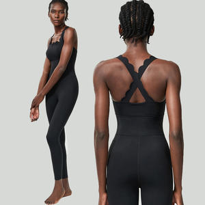 Tuta da yoga e fitness da donna, taglie forti, senza cuciture, ad asciugatura rapida, stile canotta, con schiena a onde, per danza e corsa, ideale per <span class=keywords><strong>l</strong></span>'export - Product Image 4