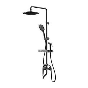 Modern Single-Handle Black Brass Shower Set Thermostatic <strong>Faucets</strong> Polished Ceramic Valve Soft Rain Massage Jet for Apartments - Product Image 3