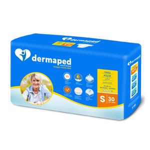 Pañales para Adultos Dermaped, Talla Pequeña, 30 Unidades, Pantalones Desechables para Incontinencia, Alta Absorbencia, Transpirables, Suaves, Paquete de 4 - Product Image 1