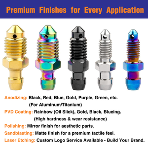 Valvole di spurgo freno moto in titanio M6/M8/M10x1.0/1.25mm per scarico olio e sfiato, per moto da corsa, stradali e fuoristrada - Product Image 3