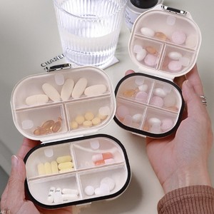 Boîte à pilules portable avec compartiments, étui de rangement hermétique pour médicaments, pour usage quotidien, mini organisateur, design rectangulaire - Product Image 1