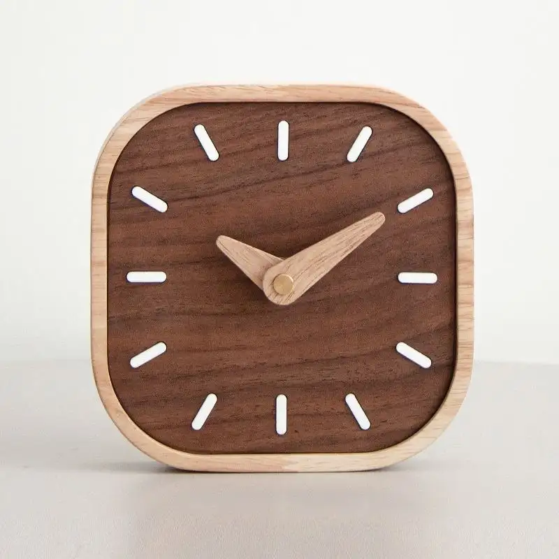 Simple Chinese Wall Clock Wood Modern Home Living Room Decoration Chinese Style Round Clock Nordic Wind Clock
